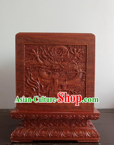 Chinese Ancient Films Props Wood Imperial Jade Seal Box