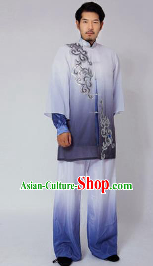 Traditional Chinese Tai Chi Kung Fu Navy Clothing Martial Arts Costumes for Men