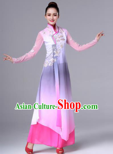 Traditional Chinese Classical Dance Pink Dress Stage Performance Folk Dance Costume for Women
