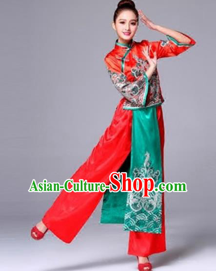 Traditional Chinese Fan Dance Folk Dance Costume Classical Yangko Dance Classical Dance Dress