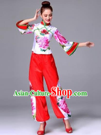 Traditional Chinese Fan Dance Folk Dance Costume Classical Yangko Dance Classical Dance Dress