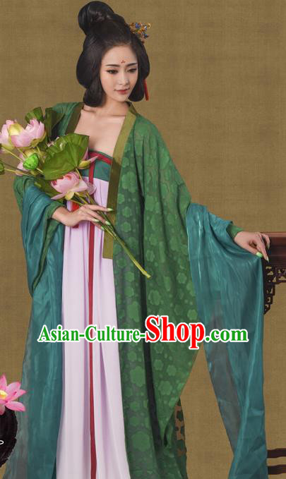 Chinese Traditional Tang Dynasty Hanfu Dress Ancient Imperial Concubine Embroidered Costumes for Women