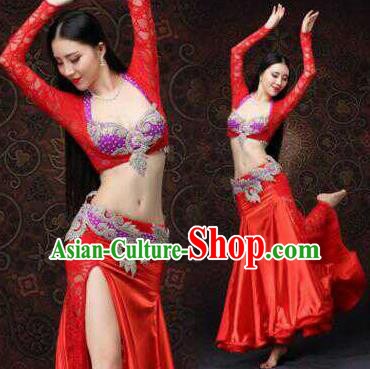 Top Grade Belly Dance Costumes Professional Oriental Dance Red Dress for Women