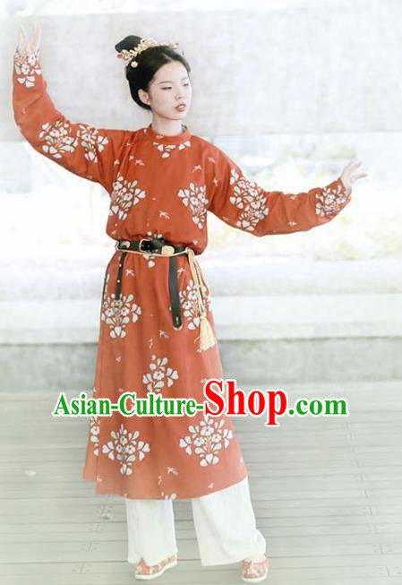 Traditional Chinese Tang Dynasty Female Swordsman Replica Costumes Ancient Imperial Bodyguard Round Collar Robe for Women