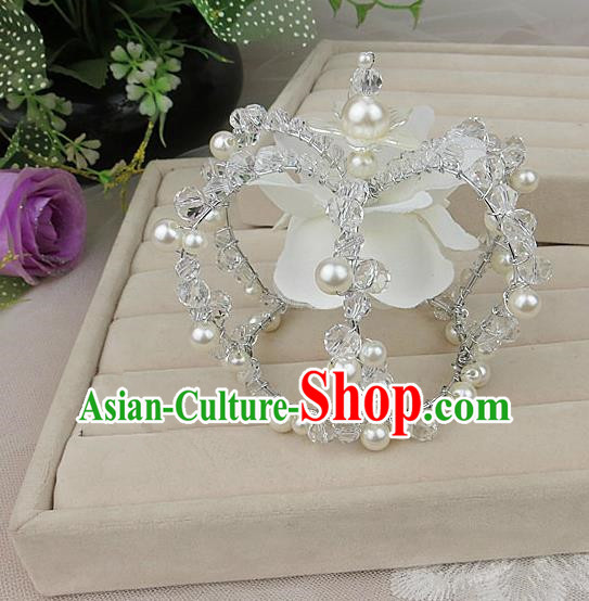 Top Grade Baroque Hair Accessories Wedding White Royal Crown for Women