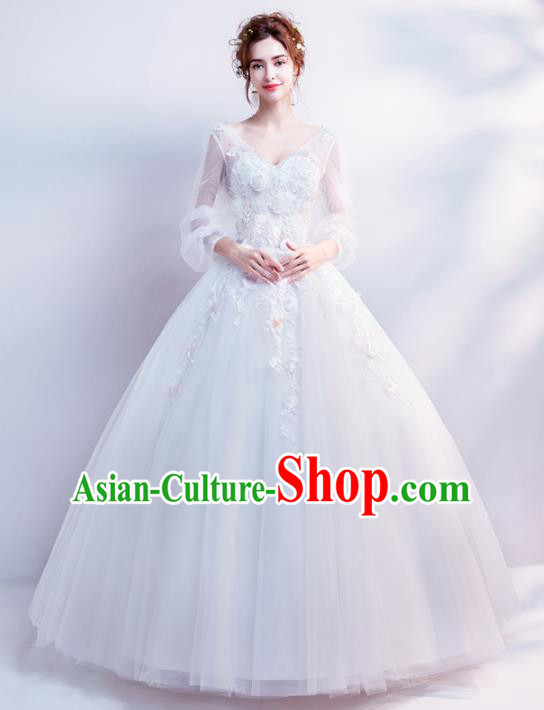 Top Grade Fancy Wedding Dress Handmade Princess Wedding Gown for Women