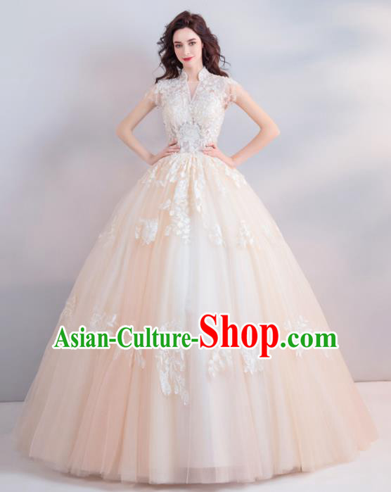 Top Grade Handmade Compere Costume Catwalks Veil Formal Dress for Women