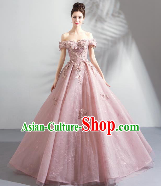 Top Grade Compere Costume Handmade Catwalks Bride Lilac Formal Dress for Women