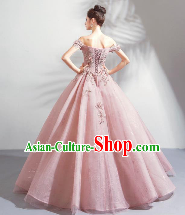 Top Grade Compere Costume Handmade Catwalks Bride Lilac Formal Dress for Women