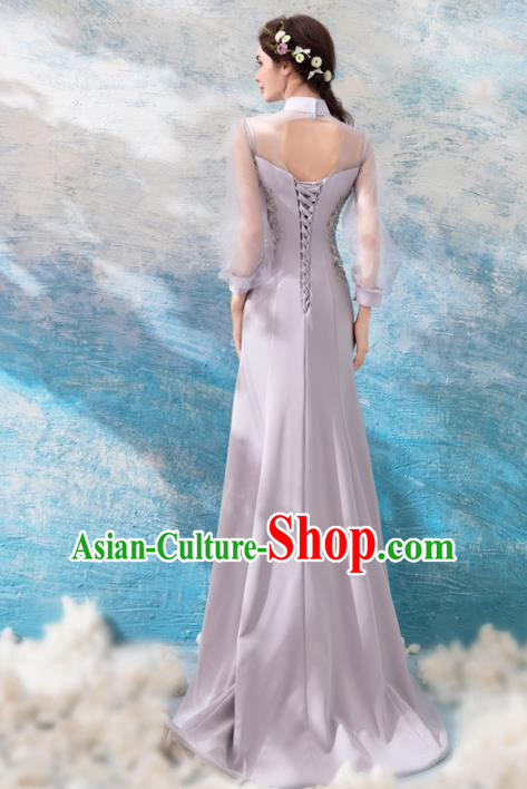 Top Grade Handmade Compere Costume Catwalks Veil Formal Dress for Women