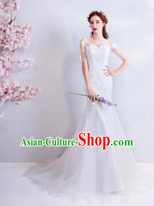Top Grade Handmade Compere Costume Catwalks Veil Formal Dress for Women