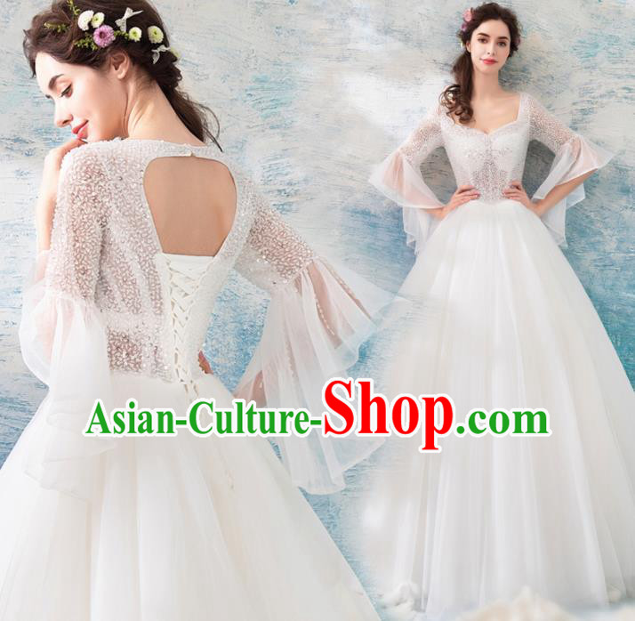 Top Grade Handmade Compere Costume Catwalks Veil Formal Dress for Women