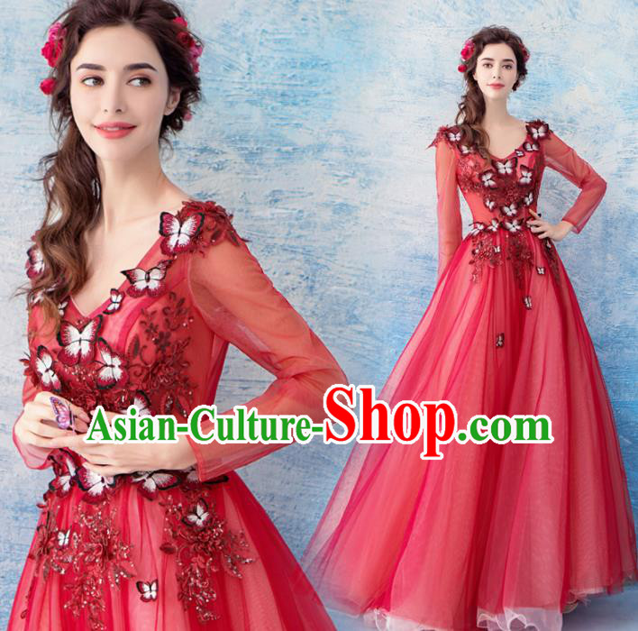 Top Grade Handmade Compere Costume Catwalks Veil Formal Dress for Women