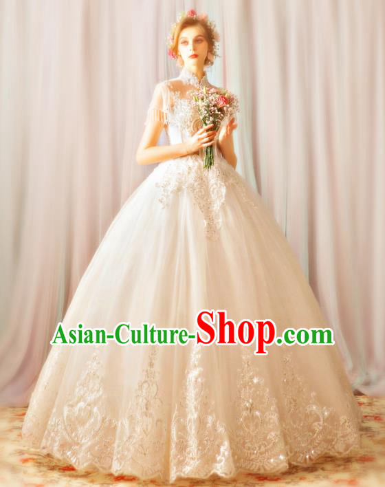 Handmade Princess Wedding Dress Fancy Embroidered Wedding Gown for Women
