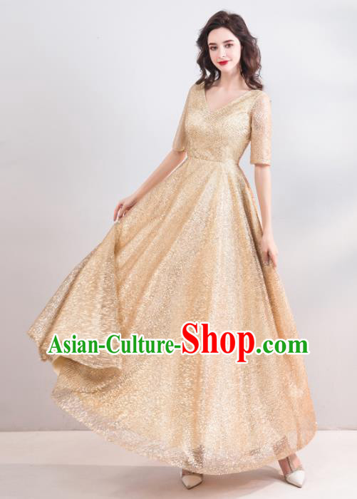 Top Grade Handmade Compere Costume Catwalks Veil Formal Dress for Women