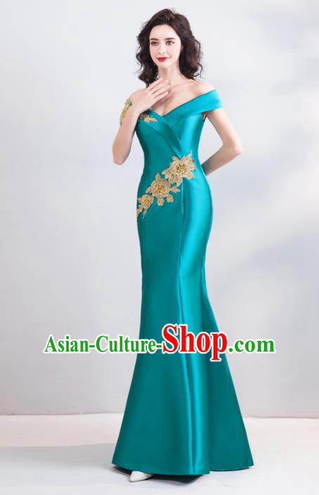 Top Grade Handmade Compere Costume Catwalks Veil Formal Dress for Women