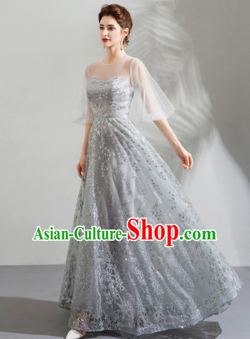 Top Grade Handmade Compere Costume Catwalks Veil Formal Dress for Women