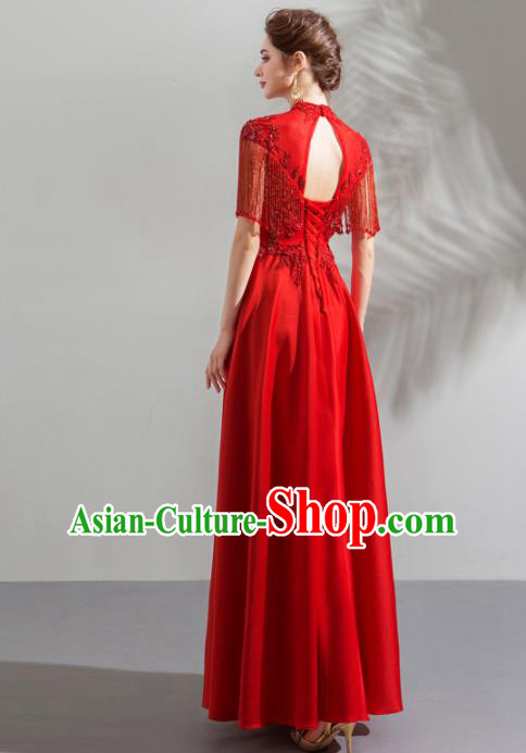 Top Grade Handmade Compere Costume Catwalks Veil Formal Dress for Women