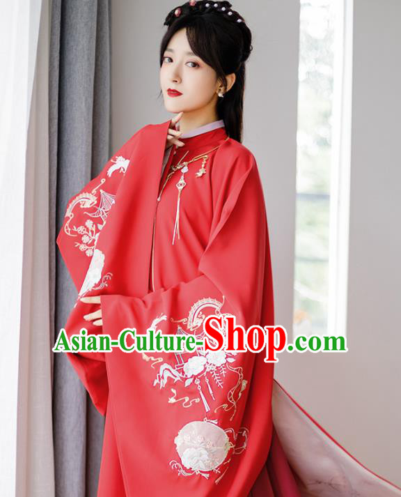 Chinese Ancient Palace Lady Hanfu Ming Dynasty Imperial Concubine Queen Embroidered Historical Costumes