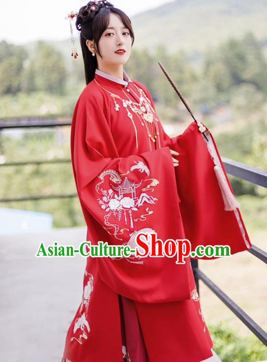Chinese Ancient Palace Lady Hanfu Ming Dynasty Imperial Concubine Queen Embroidered Historical Costumes