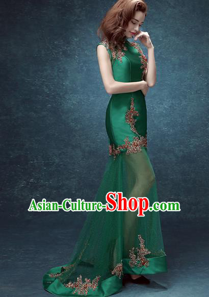 Top Grade Purple Veil Evening Dress Compere Costume Handmade Catwalks Angel Full Dress for Women