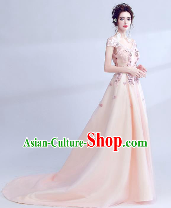 Top Grade Purple Veil Evening Dress Compere Costume Handmade Catwalks Angel Full Dress for Women