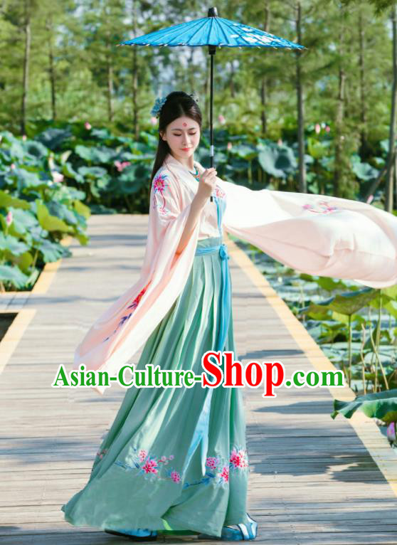 Chinese Ancient Tang Dynasty Palace Princess Hanfu Dress Traditional Royal Lady Historical Costumes