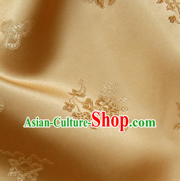 Asian Traditional Palace Drapery Korean Hanbok Royal Pattern Design Brocade Satin Fabric Chinese Tang Suit Silk Fabric Material