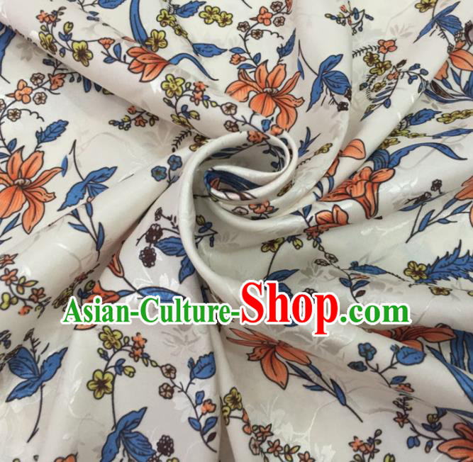 Chinese Traditional Flower Silk Fabric Brocade Embroidered Fabric Dress Material