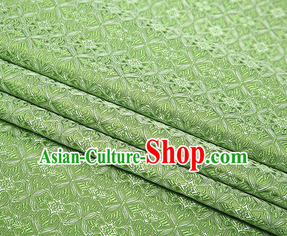 Top Grade Chinese Traditional Green Brocade Fabric Tang Suit Satin Material Classical Pattern Design Drapery
