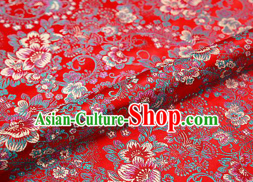 Chinese Traditional Flower Silk Fabric Brocade Embroidered Fabric Dress Material