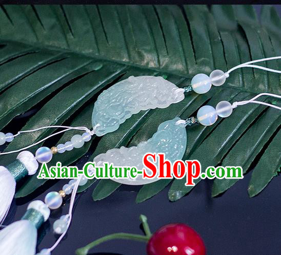 Top Grade Handmade Jewelry Accessories Ancient Hanfu Hairpins Jade Pendant Headwear for Women
