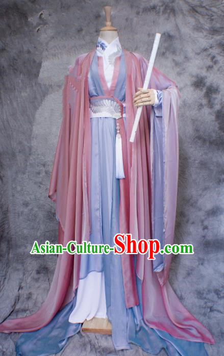 Chinese Ancient Swordswoman Costumes Traditional Jin Dynasty Nobility Lady Hanfu Dress for Women