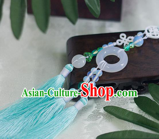 Top Grade Handmade Jewelry Accessories Ancient Hanfu Hairpins Jade Pendant Headwear for Women