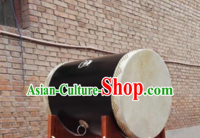 Chinese Traditional Handmade Drums Folk Dance Black Wood Drum Cowhide Drums