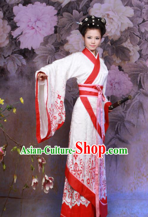 Chinese Ancient Swordswoman Costumes Traditional Han Dynasty Princess Hanfu Dress for Women