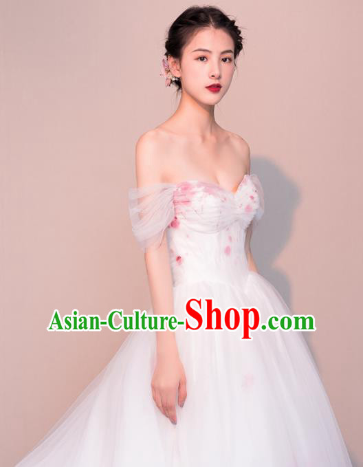 Top Grade Customized Wedding Dress Bride Trailing Full Dress for Women
