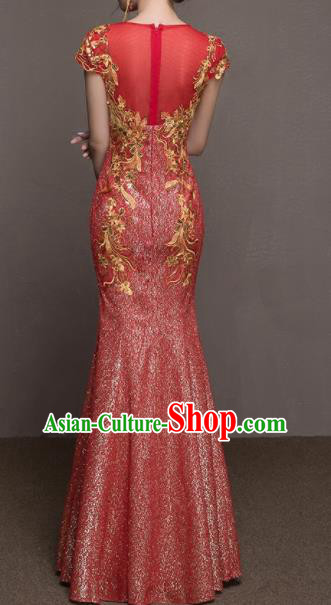 Top Grade Customized Wedding Dress Bride Red Full Dress for Women