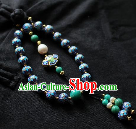 Asian Chinese Traditional Jewelry Accessories Ancient Hanfu Blueing Bracelet for Women