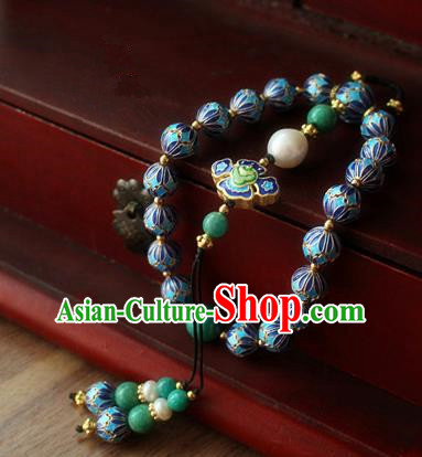 Asian Chinese Traditional Jewelry Accessories Ancient Hanfu Blueing Bracelet for Women