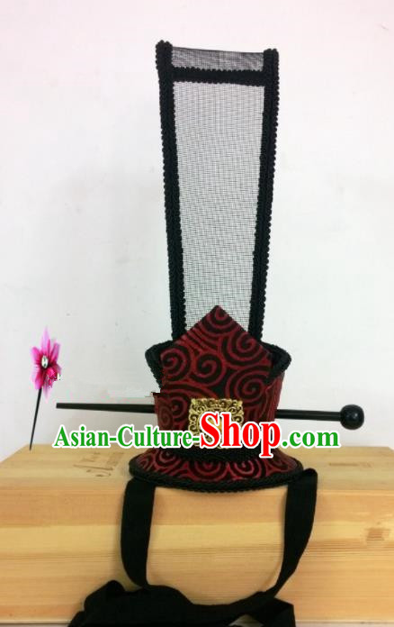 Chinese Traditional Hanfu Headdress Ancient Han Dynasty Prince Black Tuinga Hairdo Crown for Men