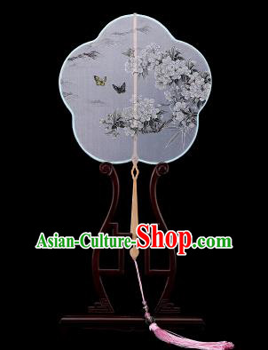 Traditional Chinese Crafts Palace Fans Hand Painting Fans Ancient White Silk Fan for Women