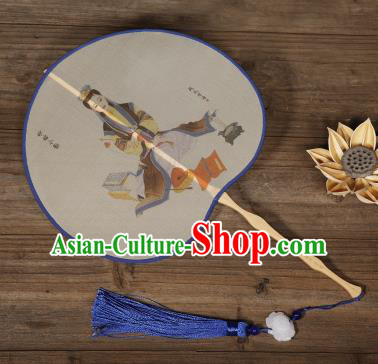 Traditional Chinese Crafts Palace Fans Hand Painting Peri Fans Ancient Silk Fan for Women