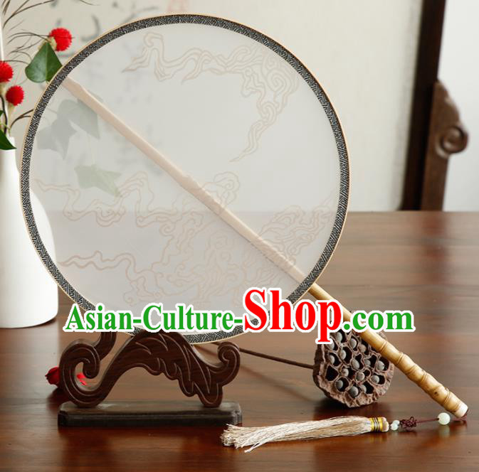 Chinese Traditional Palace Fans Hanfu Round Fans Ancient Silk Fan for Women