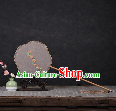Chinese Ancient Traditional Palace Fans Hanfu Hand Painting Flowers Round Fans Silk Fan for Women