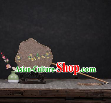 Chinese Ancient Traditional Palace Fans Hanfu Hand Painting Fans Silk Palm Leaf Fan for Women