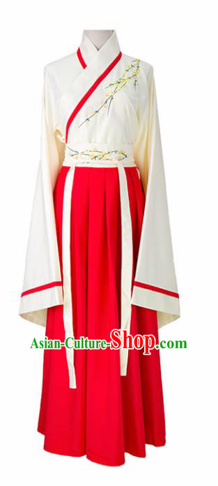Chinese Ancient Hanfu Dress Traditional Han Dynasty Princess Embroidered Costumes for Women