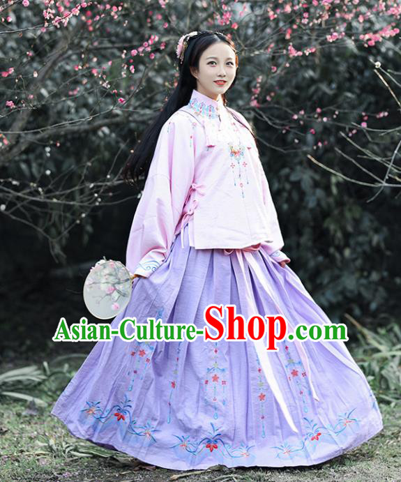 Chinese Ancient Drama Embroidered Costumes Traditional Ming Dynasty Princess Hanfu Dress for Women