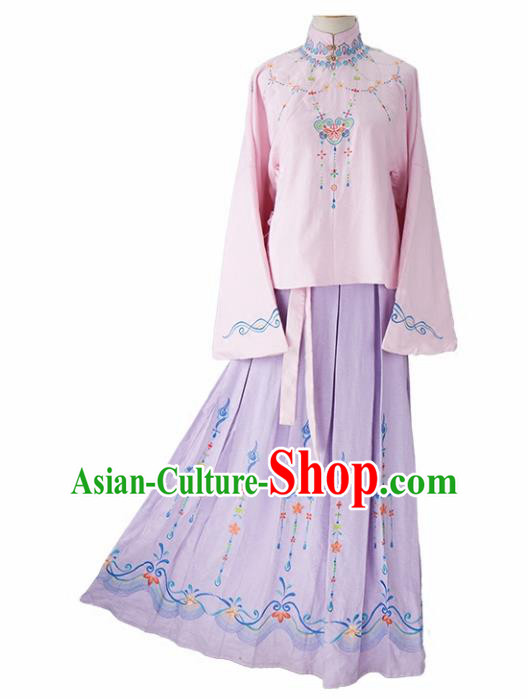 Chinese Ancient Drama Embroidered Costumes Traditional Ming Dynasty Princess Hanfu Dress for Women