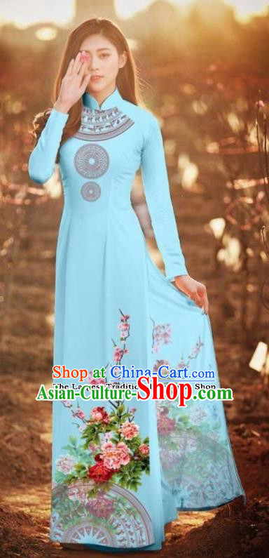 summer aodai vietnam qipao dress for women traditional oriental clothing ao  dai dresses Short lace dress for women light blue - AliExpress
